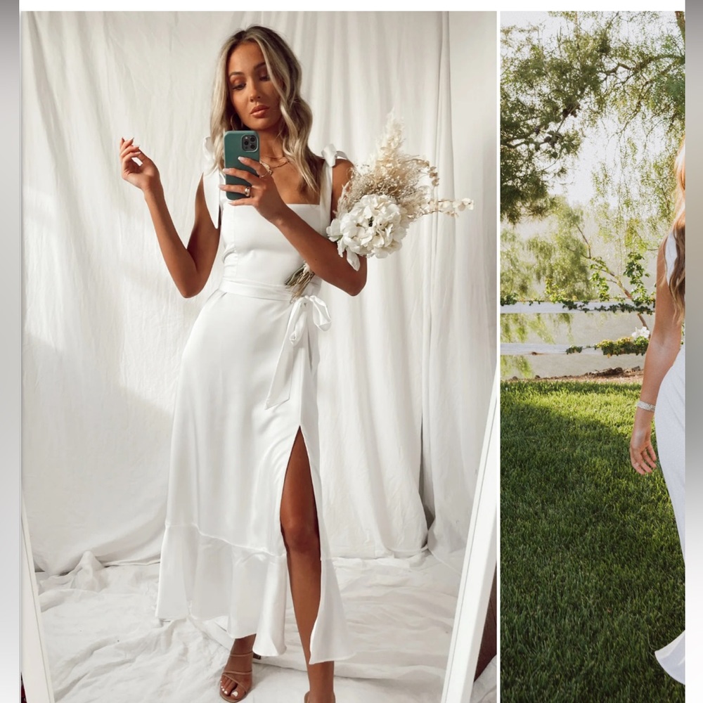 Show Me Your Mumu Garden Claire Midi Dress in Ivory